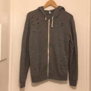 Men’s alternative grey zip sweater size Large